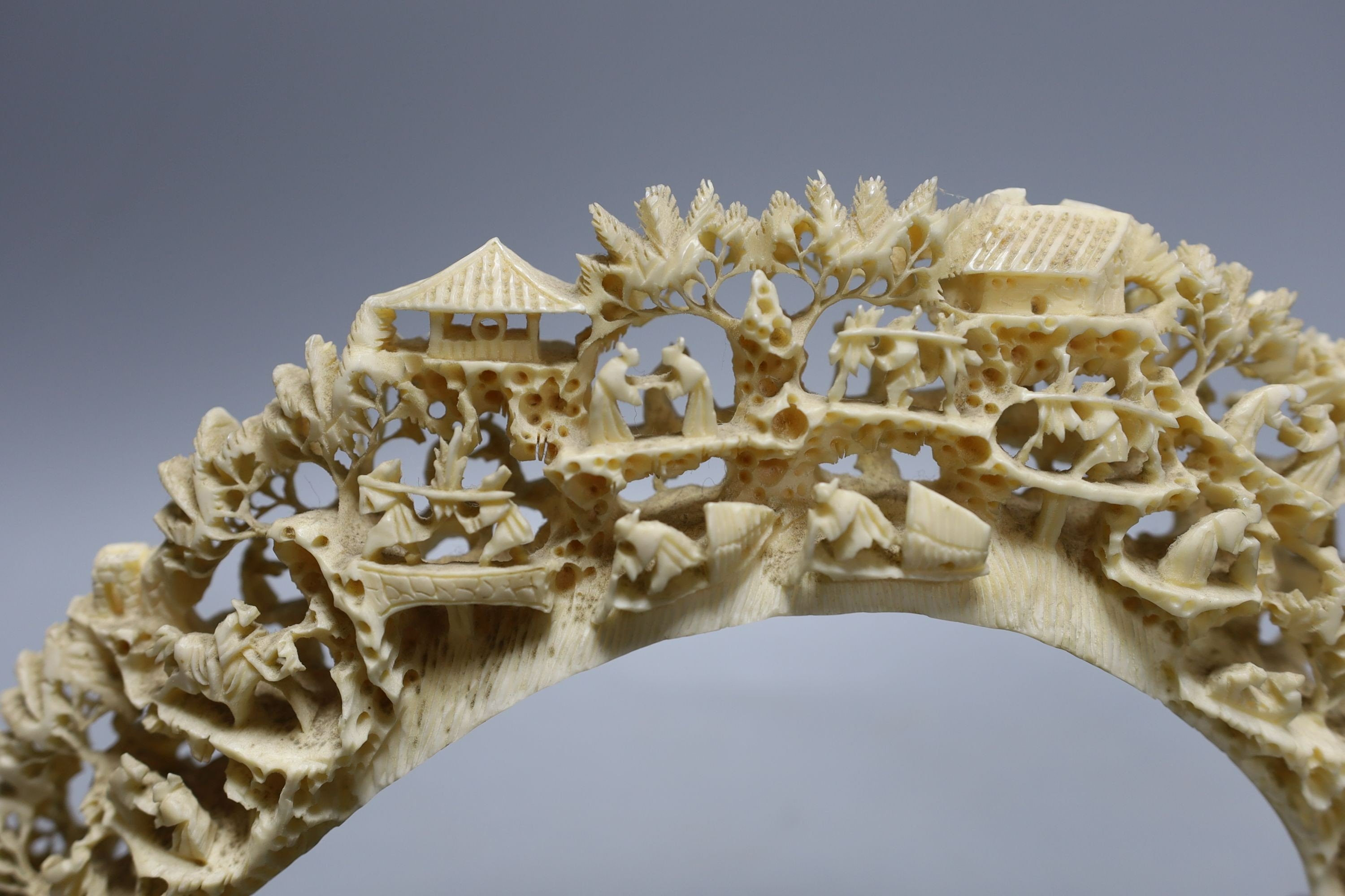 A Chinese boar’s tusk carving 33cm long